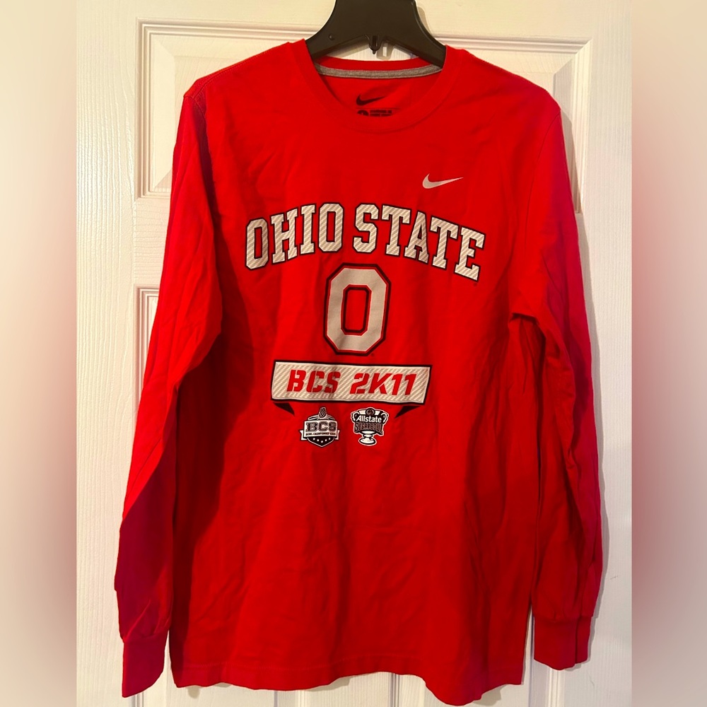 Nike Ohio State Buckeyes BCS 2K11 Sugar Bowl Long Sleeve Shirt Mens Large